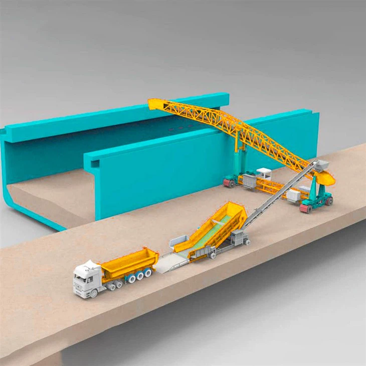 대량 자재 선박 로더 컨베이어